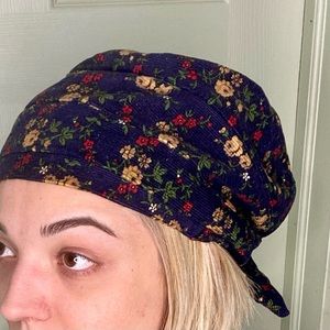 Floral Faux Corduroy Hat